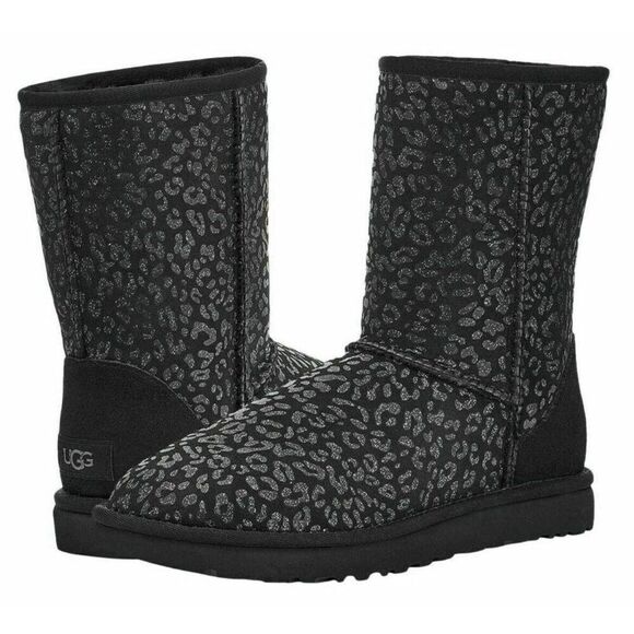 UGG Classic Short II Glitter Leopard Boot Size 6 - Picture 1 of 7